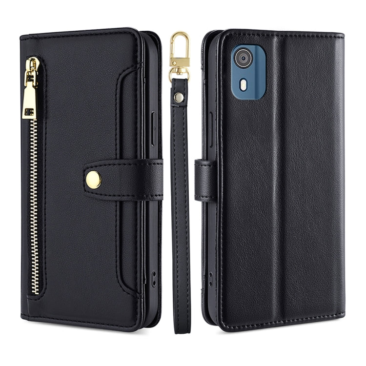 Lite Sheep Texture Cross-body Zipper Wallet Leather Phone Case