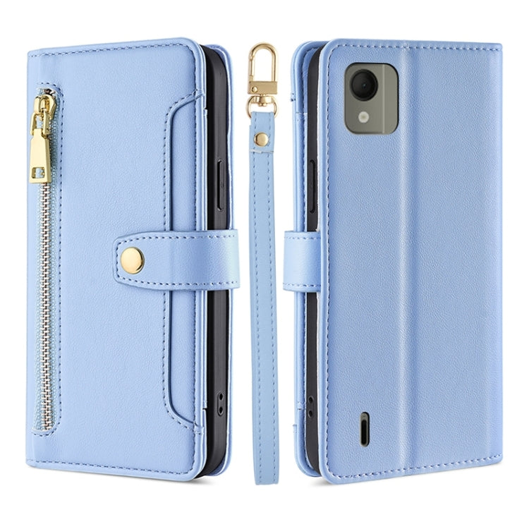 Lite Sheep Texture Cross-body Zipper Wallet Leather Phone Case