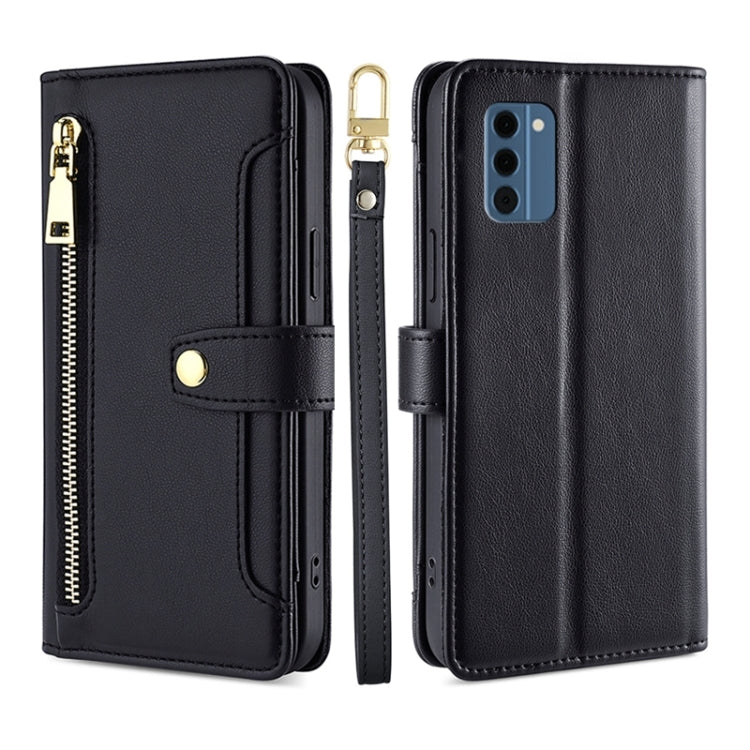 Lite Sheep Texture Cross-body Zipper Wallet Leather Phone Case