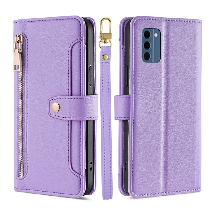 Lite Sheep Texture Cross-body Zipper Wallet Leather Phone Case