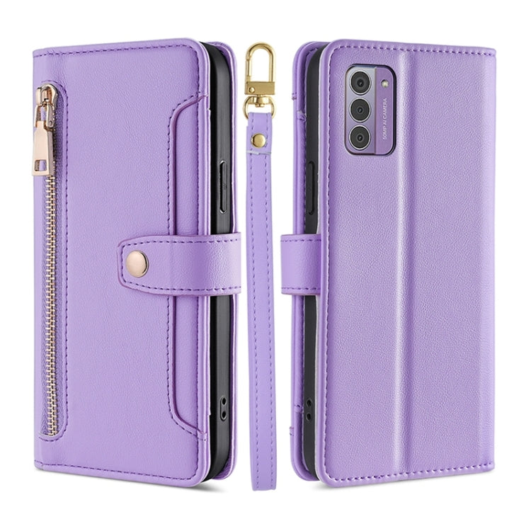 Lite Sheep Texture Cross-body Zipper Wallet Leather Phone Case