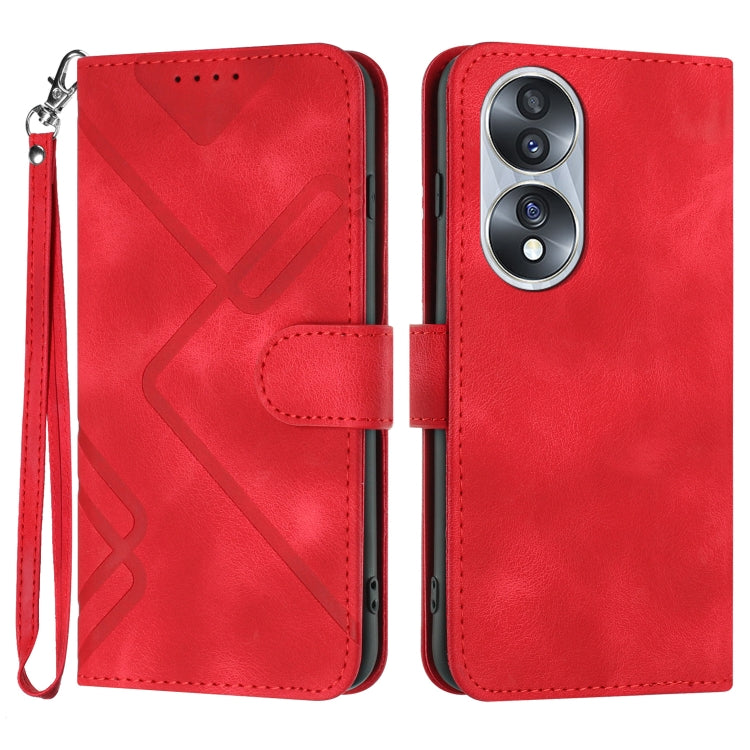 Line Pattern Skin Feel Leather Phone Case, Series 2