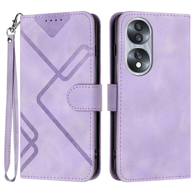 Line Pattern Skin Feel Leather Phone Case, Series 2