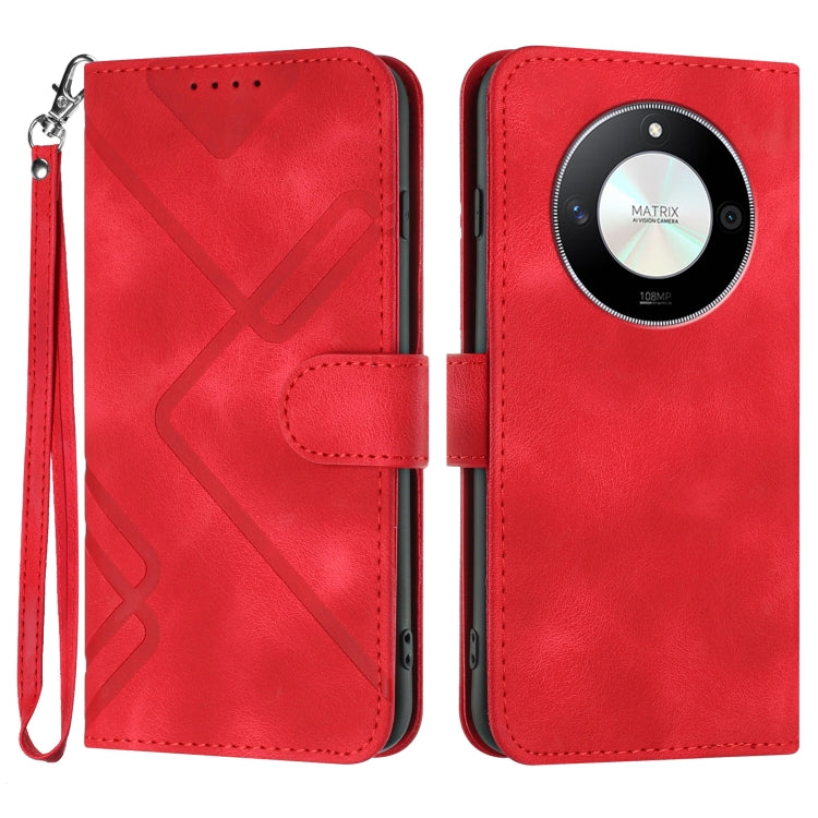 Line Pattern Skin Feel Leather Phone Case, Series 2