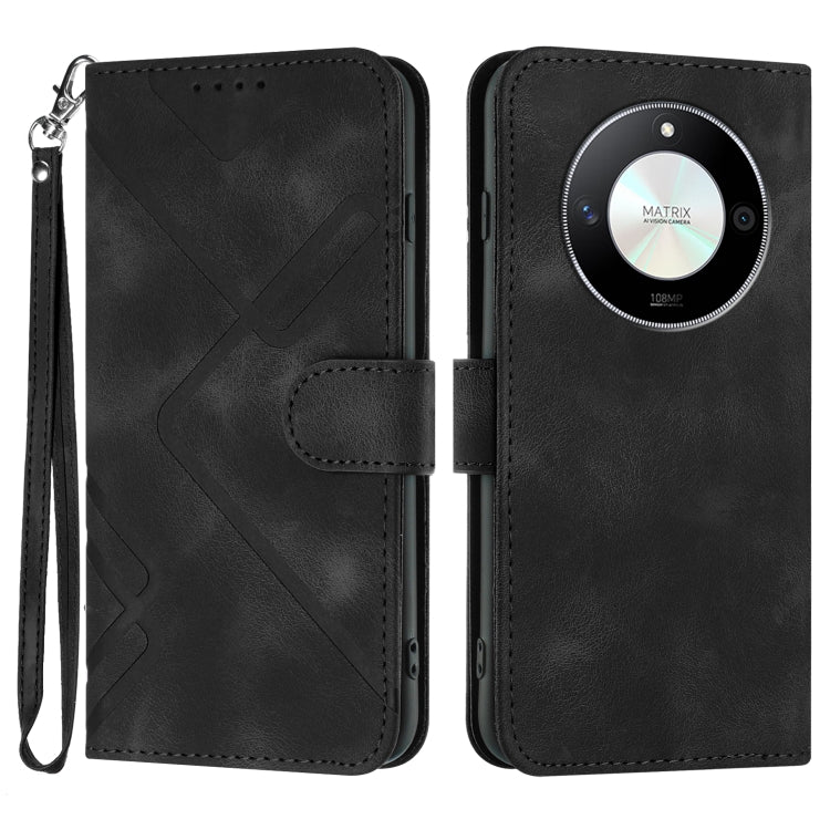 Line Pattern Skin Feel Leather Phone Case, Series 2