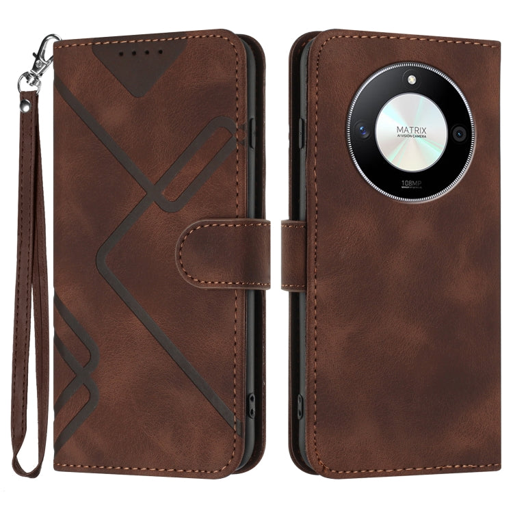 Line Pattern Skin Feel Leather Phone Case, Series 2