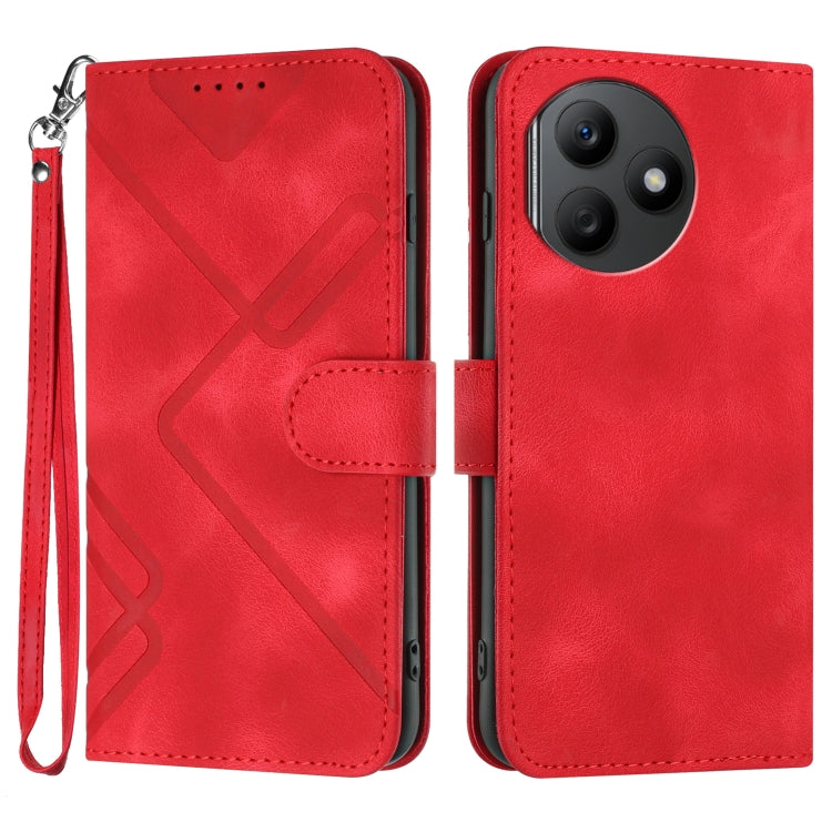 Line Pattern Skin Feel Leather Phone Case, Series 2