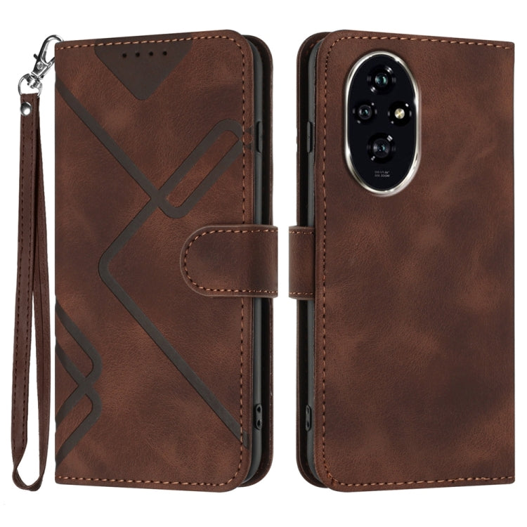 Line Pattern Skin Feel Leather Phone Case, Series 2