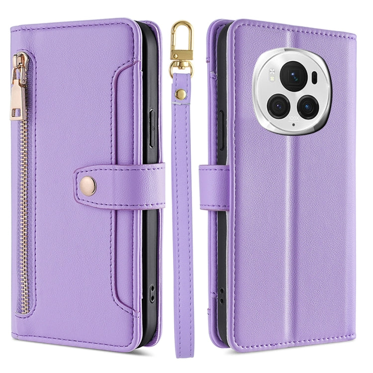 Sheep Texture Cross-body Zipper Wallet Leather Phone Case My Store