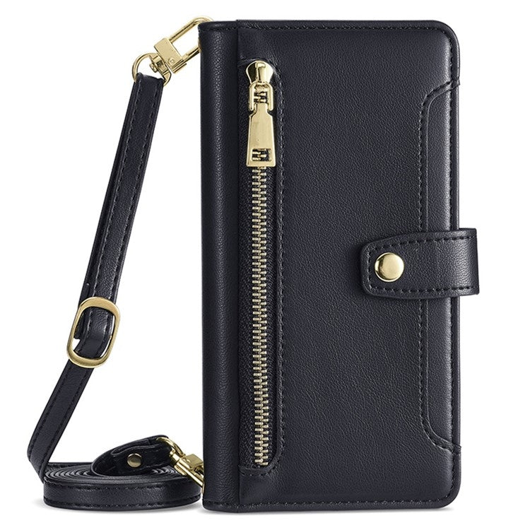 Sheep Texture Cross-body Zipper Wallet Leather Phone Case, Series 2