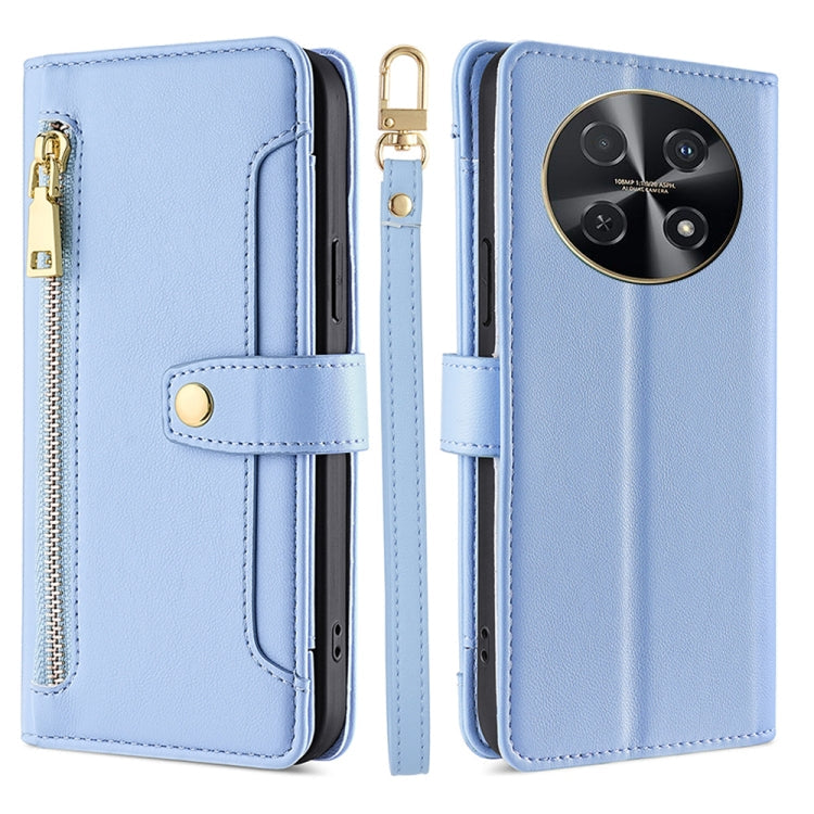 Sheep Texture Cross-body Zipper Wallet Leather Phone Case, Series 1