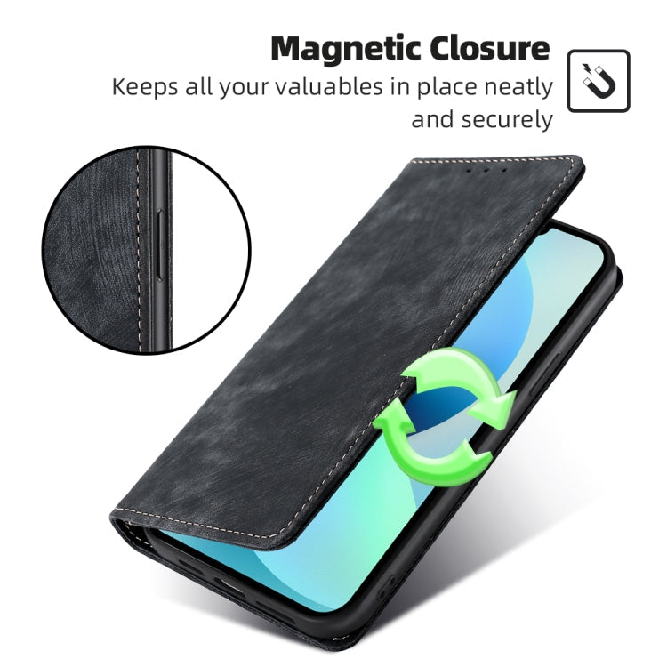 RFID Anti-theft Brush Magnetic Leather Phone Case