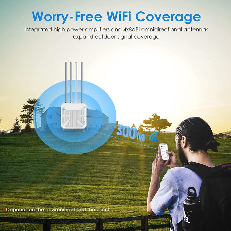 Wavlink WN573HX1 WiFi 6 AX1800 Dual Band Long Range Outdoor WiFi Extender