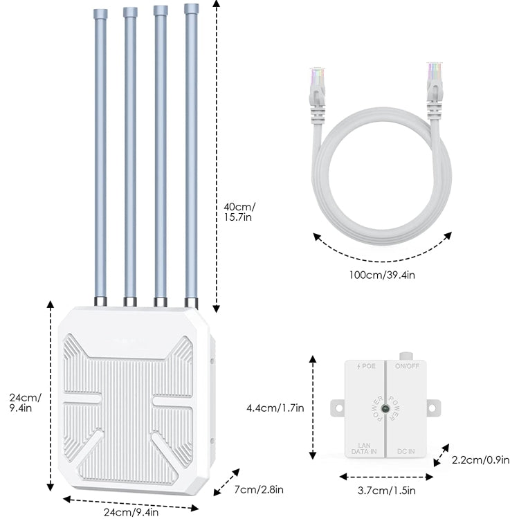 Wavlink WN573HX1 WiFi 6 AX1800 Dual Band Long Range Outdoor WiFi Extender