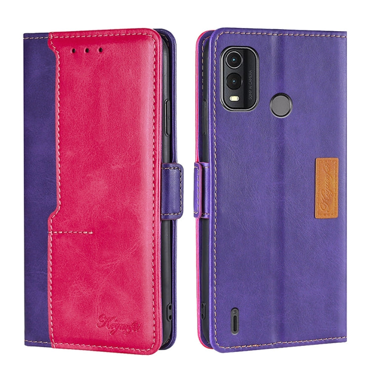 Contrast Color Side Buckle Leather Phone Case