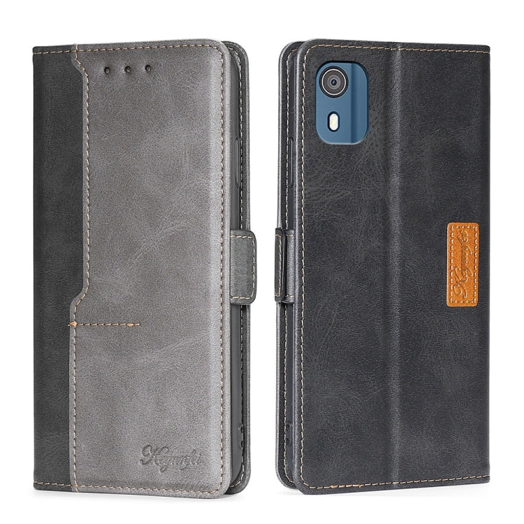 Contrast Color Side Buckle Leather Phone Case