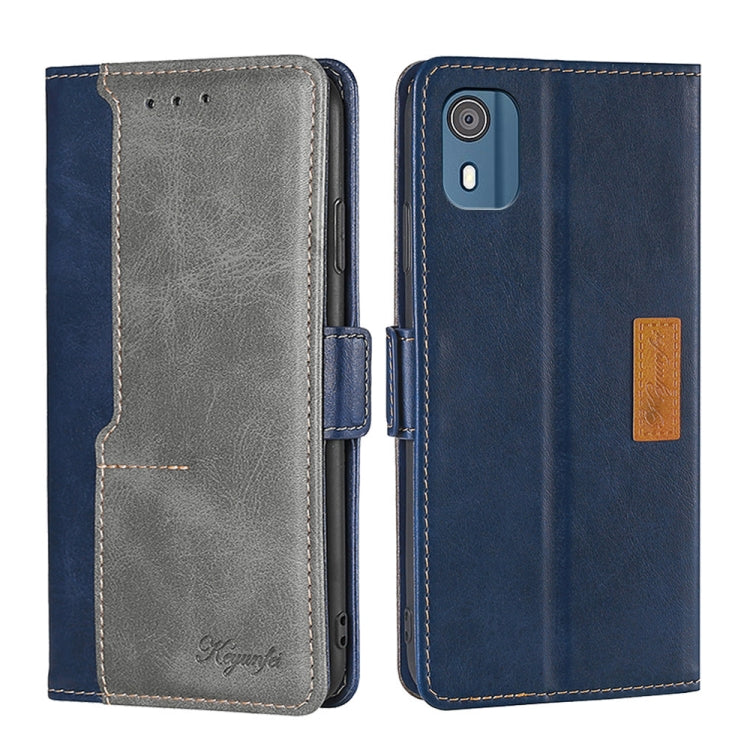 Contrast Color Side Buckle Leather Phone Case