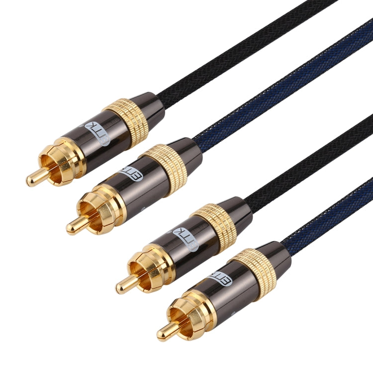 EMK 2 x RCA Male to 2 x RCA Male Gold Plated Connector Nylon Braid Coaxial Audio Cable for TV / Amplifier / Home Theater / DVD My Store