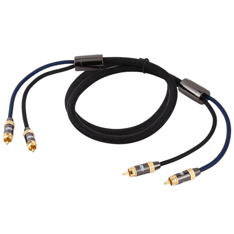 EMK 2 x RCA Male to 2 x RCA Male Gold Plated Connector Nylon Braid Coaxial Audio Cable for TV / Amplifier / Home Theater / DVD My Store