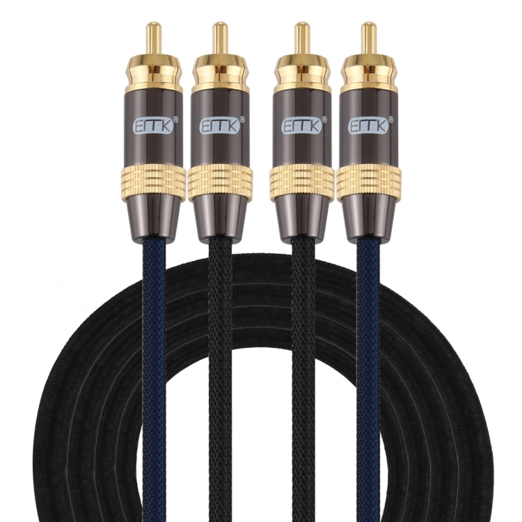 EMK 2 x RCA Male to 2 x RCA Male Gold Plated Connector Nylon Braid Coaxial Audio Cable for TV / Amplifier / Home Theater / DVD My Store