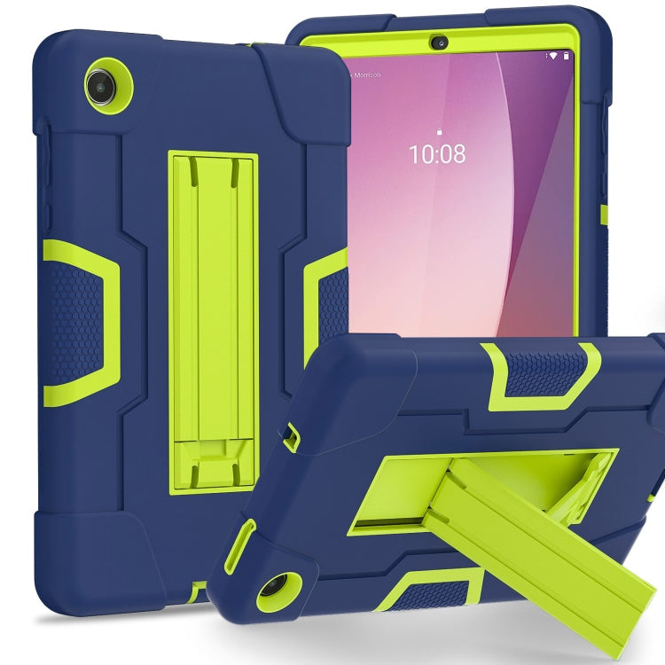 Contrast Color Silicone Hybrid PC Tablet Case with Holder