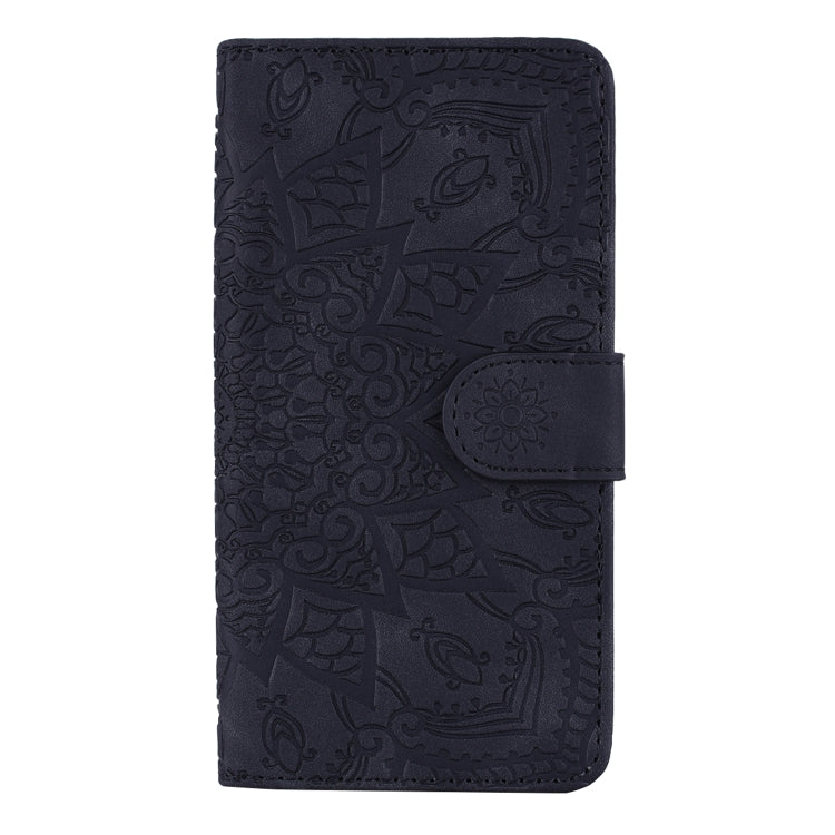 Embossed Sunflower Pattern Horizontal Flip PU Leather Case with Holder & Card Slots & Wallet & Lanyard