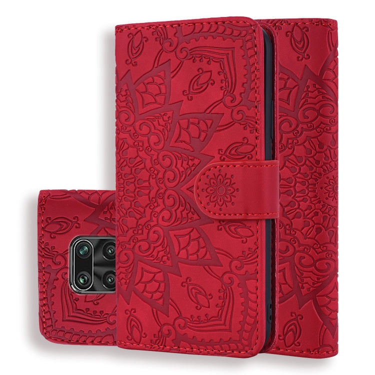 Embossed Sunflower Pattern Horizontal Flip PU Leather Case with Holder & Card Slots & Wallet & Lanyard