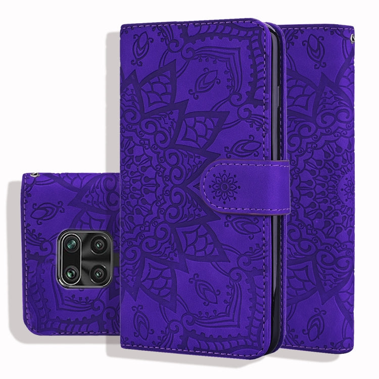 Embossed Sunflower Pattern Horizontal Flip PU Leather Case with Holder & Card Slots & Wallet & Lanyard