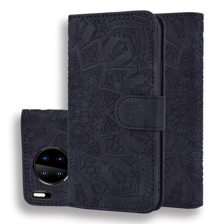 Embossed Sunflower Pattern Horizontal Flip PU Leather Case with Holder & Card Slots & Wallet & Lanyard