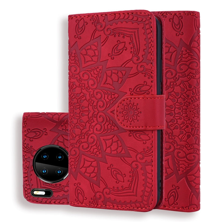 Embossed Sunflower Pattern Horizontal Flip PU Leather Case with Holder & Card Slots & Wallet & Lanyard