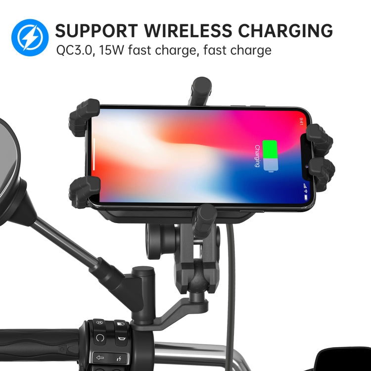 WUPP CS-1848B1 15W Motorcycle Wireless Fast Charging Phone Navigation Holder ÎҵÄÉ̵ê