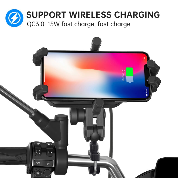 WUPP CS-1848B2 15W Motorcycle Wireless Fast Charging Phone Navigation Holder