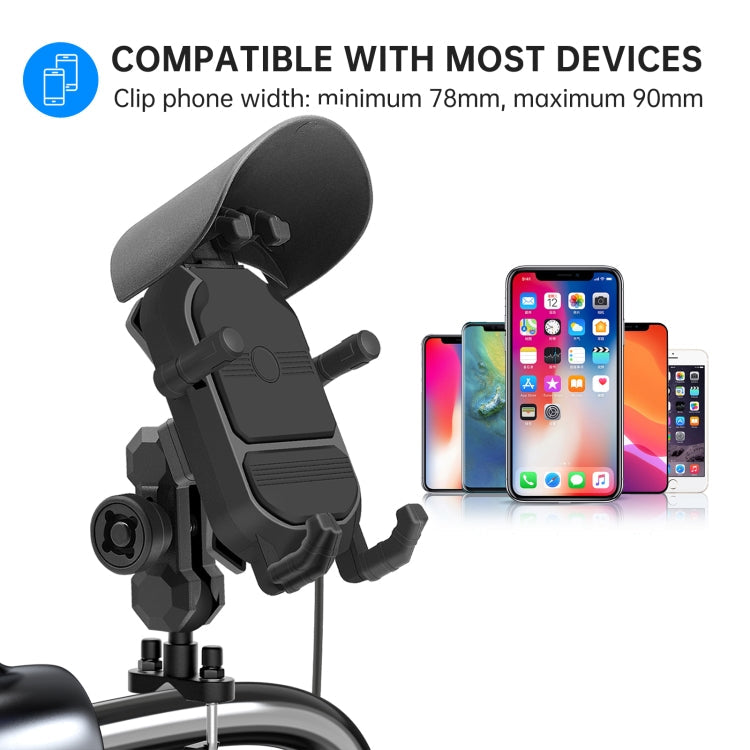 WUPP CS-1848B2 15W Motorcycle Wireless Fast Charging Phone Navigation Holder