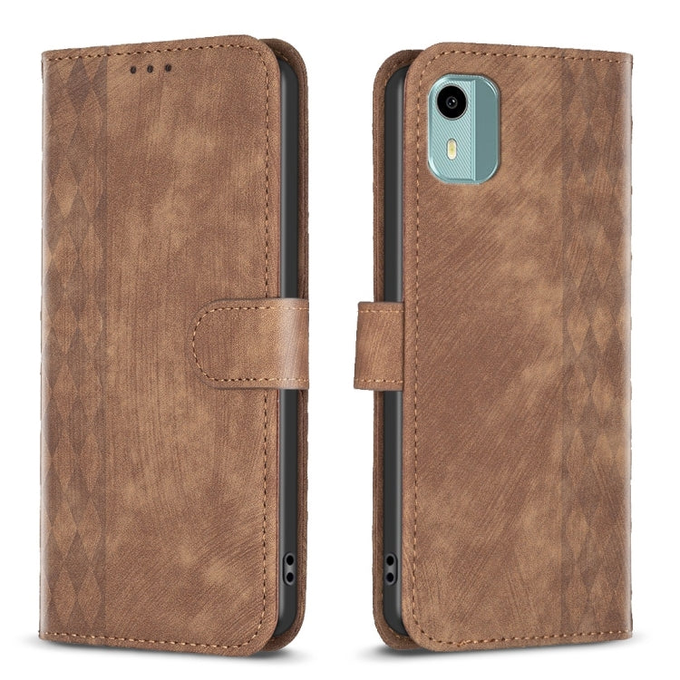 Plaid Embossed Leather Phone Case