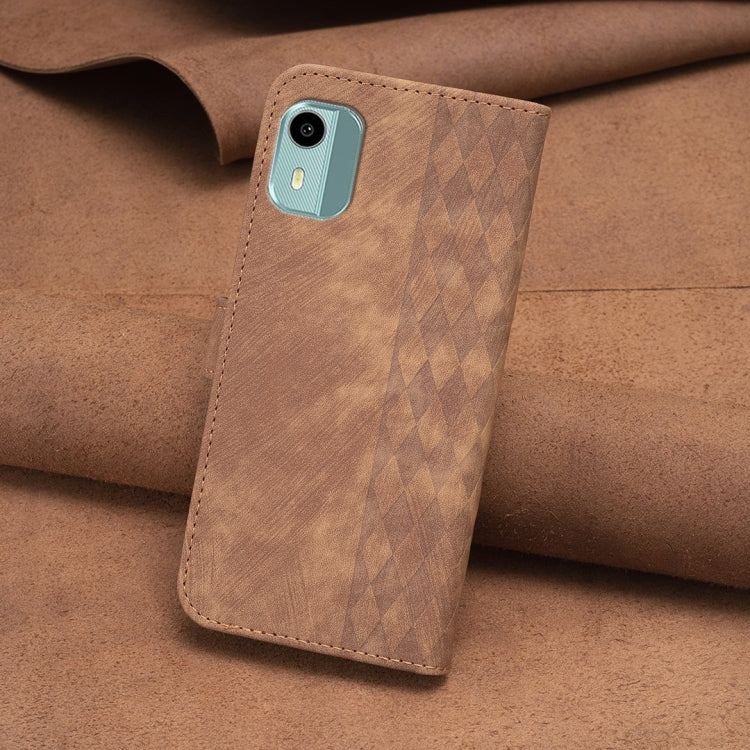 Plaid Embossed Leather Phone Case