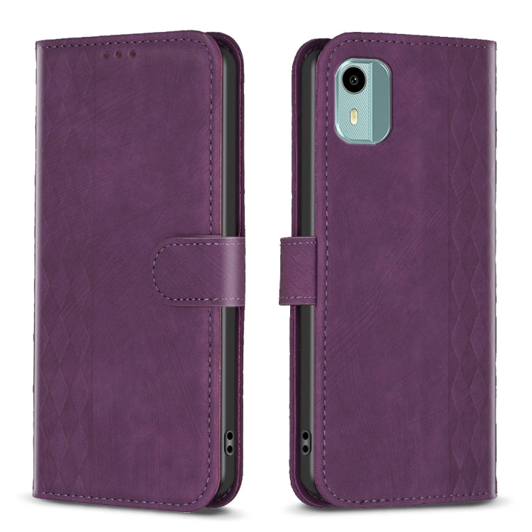 Plaid Embossed Leather Phone Case My Store