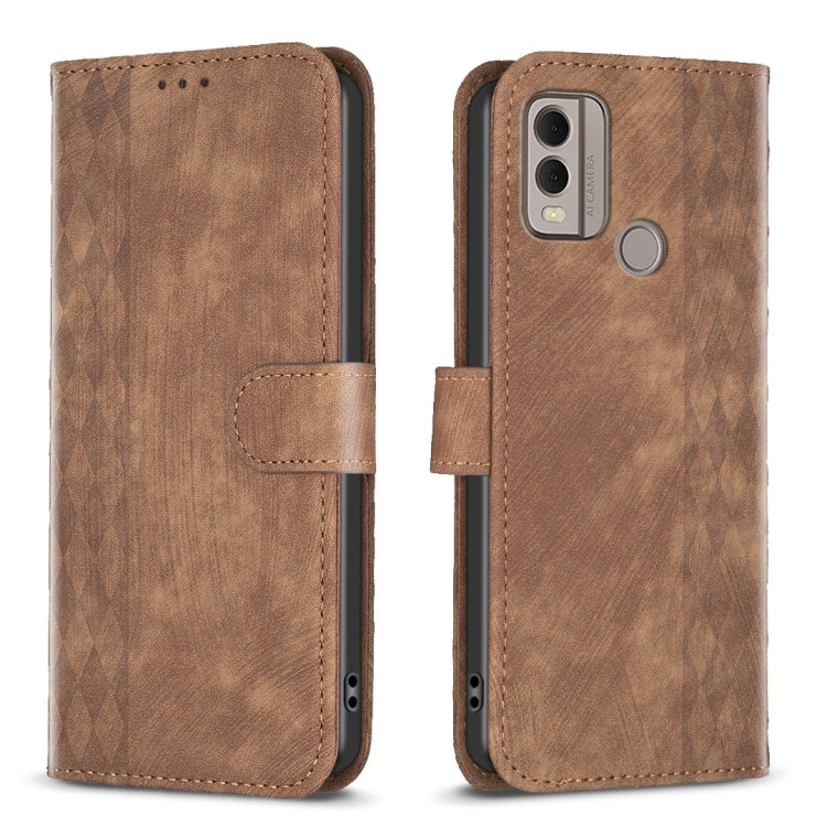 Plaid Embossed Leather Phone Case My Store