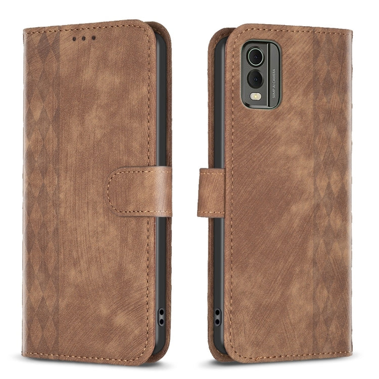 Plaid Embossed Leather Phone Case