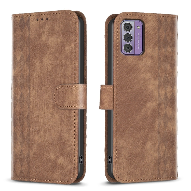 Plaid Embossed Leather Phone Case My Store