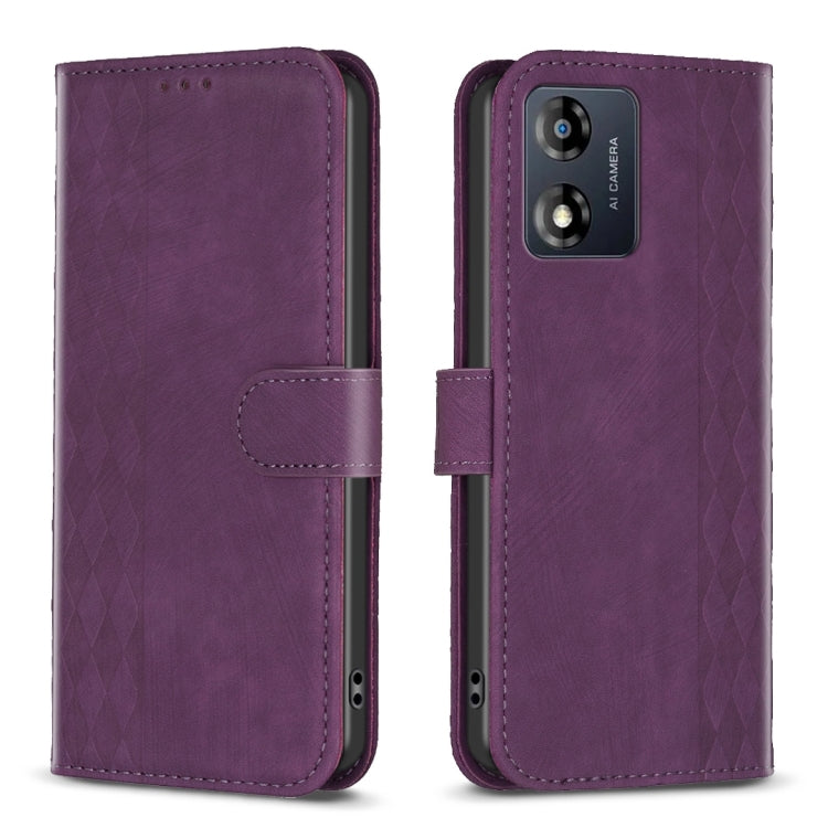 Plaid Embossed Leather Phone Case My Store