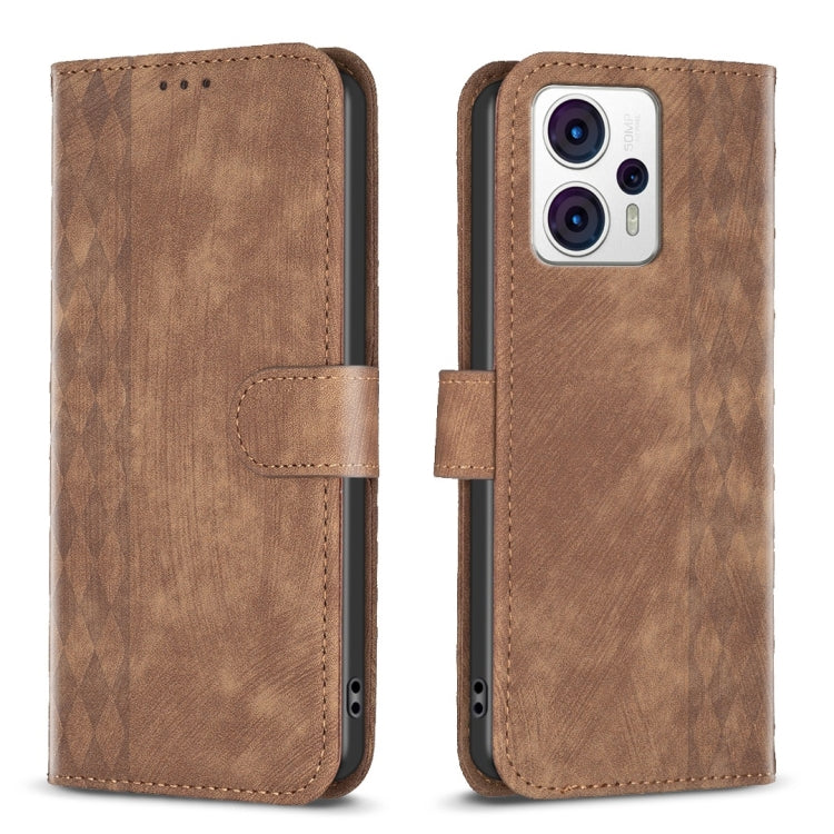 Plaid Embossed Leather Phone Case My Store