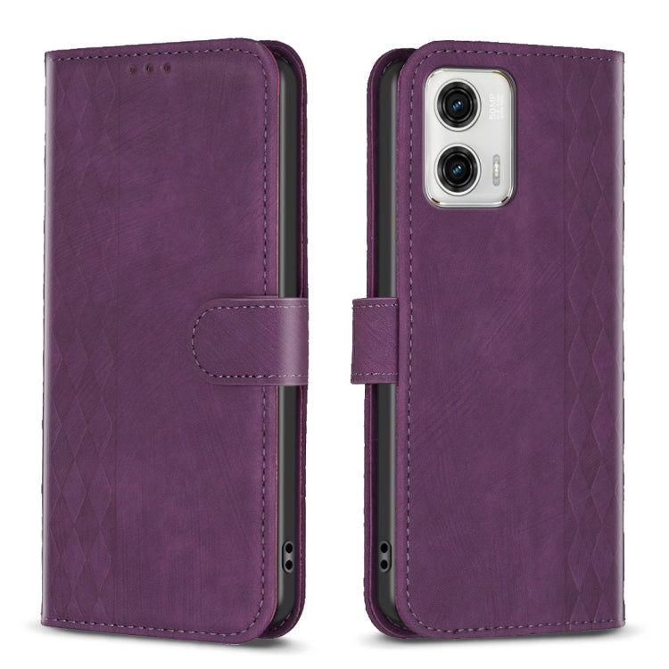 Plaid Embossed Leather Phone Case My Store