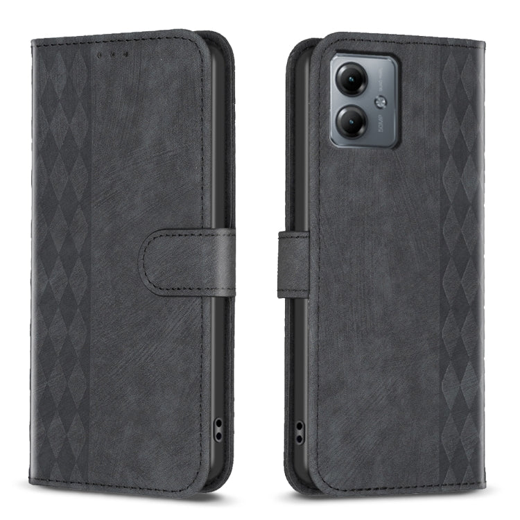 Plaid Embossed Leather Phone Case My Store