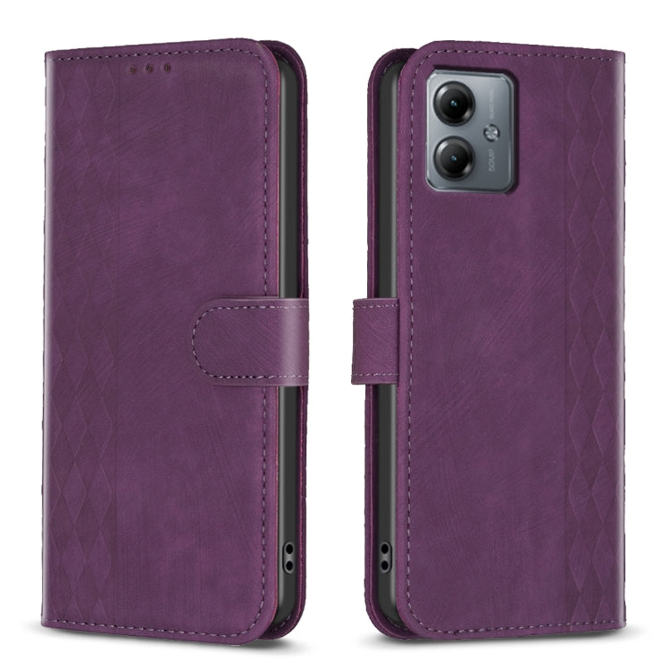 Plaid Embossed Leather Phone Case My Store