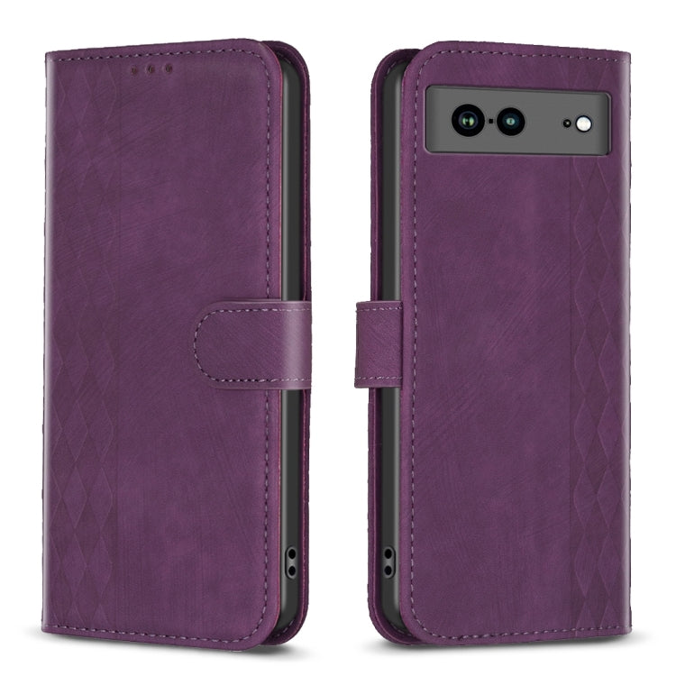 Plaid Embossed Leather Phone Case My Store