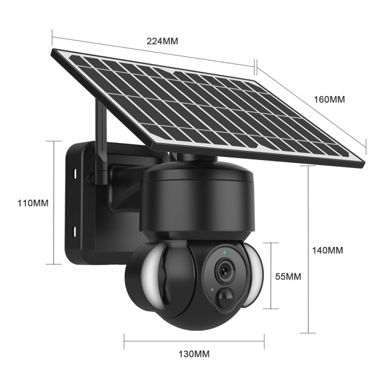 SHIWOJIA IP66 Waterproof 4G 3MP Solar Dome IP Camera, Two-way Audio & PIR Motion Detection & Night Vision