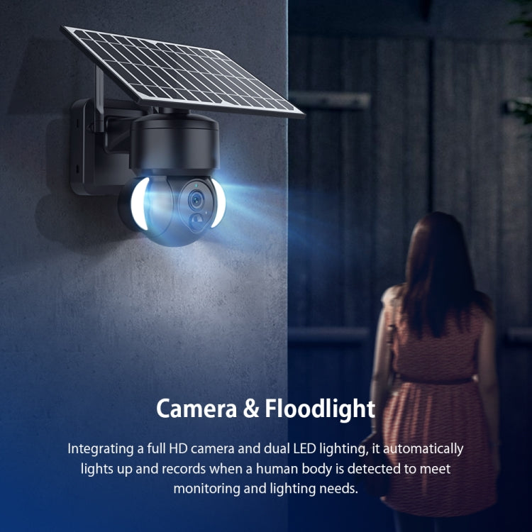 SHIWOJIA IP66 Waterproof 4G 3MP Solar Dome IP Camera, Two-way Audio & PIR Motion Detection & Night Vision