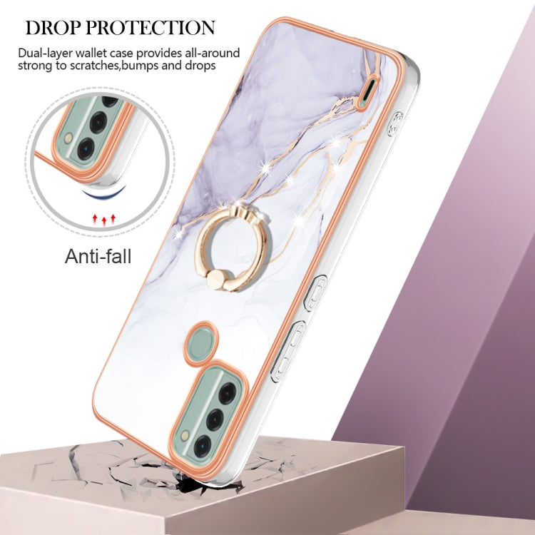 Electroplating Marble IMD TPU Phone Case with Ring Holder