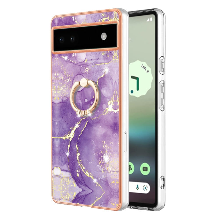 Electroplating Marble IMD TPU Phone Case with Ring Holder, Series 2 My Store