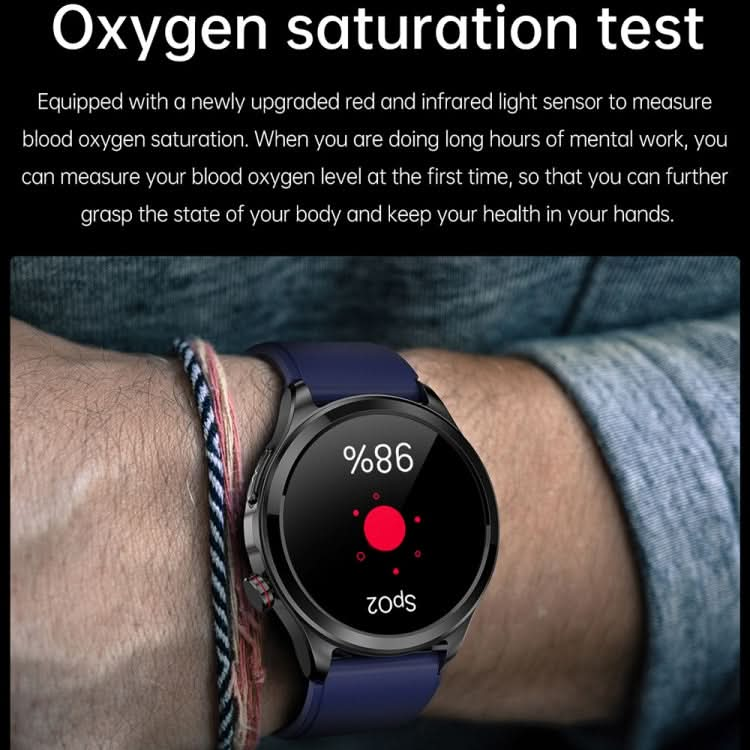 TK22 1.39 inch IP67 Waterproof Leather Band Smart Watch Supports ECG / Non-invasive Blood Sugar